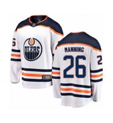 Men's Edmonton Oilers #26 Brandon Manning Authentic White Away Fanatics Branded Breakaway Hockey Jersey