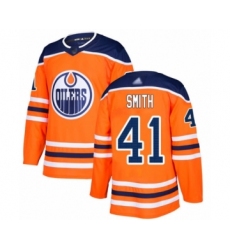Youth Edmonton Oilers #41 Mike Smith Authentic Orange Home Hockey Jersey