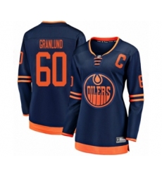 Women's Edmonton Oilers #60 Markus Granlund Authentic Navy Blue Alternate Fanatics Branded Breakaway Hockey Jersey