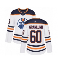 Women's Edmonton Oilers #60 Markus Granlund Authentic White Away Hockey Jersey