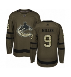 Youth Vancouver Canucks #9 J.T. Miller Authentic Green Salute to Service Hockey Jersey