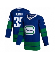 Youth Vancouver Canucks #35 Thatcher Demko Authentic Royal Blue Alternate Hockey Jersey