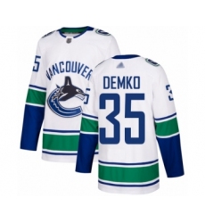 Youth Vancouver Canucks #35 Thatcher Demko Authentic White Away Hockey Jersey