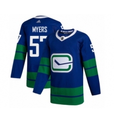 Youth Vancouver Canucks #57 Tyler Myers Authentic Royal Blue Alternate Hockey Jersey