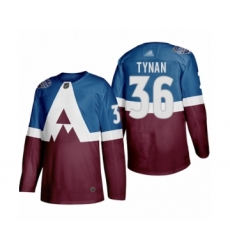 Men's Colorado Avalanche #36 T.J. Tynan Authentic Burgundy Blue 2020 Stadium Series Hockey Jersey