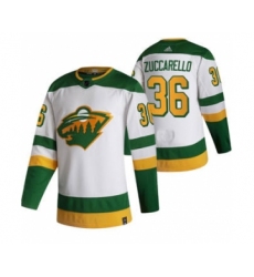 Men's Minnesota Wild #36 Mats Zuccarello White 2020-21 Reverse Retro Alternate Hockey Jersey