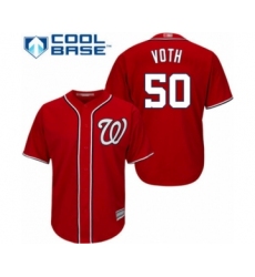 Youth Washington Nationals #50 Austin Voth Authentic Red Alternate 1 Cool Base Baseball Player Jersey
