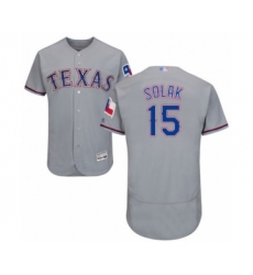 Men's Texas Rangers #15 Nick Solak Grey Road Flex Base Authentic Collection Baseball Player Jersey