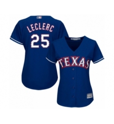 Women's Texas Rangers #25 Jose Leclerc Authentic Royal Blue Alternate 2 Cool Base Baseball Player Jersey