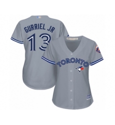Women's Toronto Blue Jays #13 Lourdes Gurriel Jr. Authentic Grey Road Baseball Player Jersey