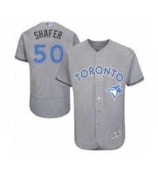 Men's Toronto Blue Jays #50 Justin Shafer Authentic Gray 2016 Father's Day Fashion Flex Base Baseball Player Jersey