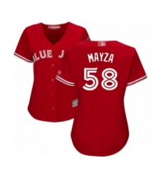 Women's Toronto Blue Jays #58 Tim Mayza Authentic Scarlet Alternate Baseball Player Jersey