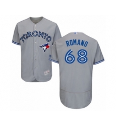 Men's Toronto Blue Jays #68 Jordan Romano Grey Road Flex Base Authentic Collection Baseball Player Jersey