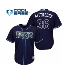Youth Tampa Bay Rays #36 Andrew Kittredge Authentic Navy Blue Alternate Cool Base Baseball Player Jersey