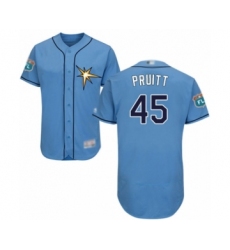 Men's Tampa Bay Rays #45 Austin Pruitt Light Blue Flexbase Authentic Collection Baseball Player Jersey