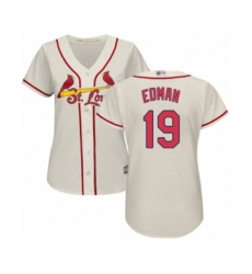 Women's St. Louis Cardinals #19 Tommy Edman Authentic Cream Alternate Cool Base Baseball Player Jersey