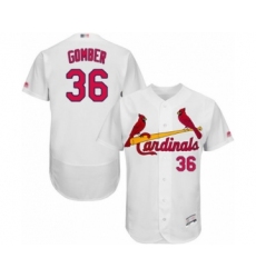Men's St. Louis Cardinals #36 Austin Gomber White Home Flex Base Authentic Collection Baseball Player Jersey