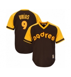 Youth San Diego Padres #9 Luis Urias Authentic Brown Alternate Cooperstown Cool Base Baseball Player Jersey