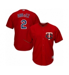Youth Minnesota Twins #2 Luis Arraez Authentic Scarlet Alternate Cool Base Baseball Player Jersey
