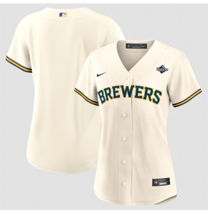 Women's Milwaukee Brewers Blank Cream 2026 World Series Limited Stitched Baseball Jersey(Run Small)