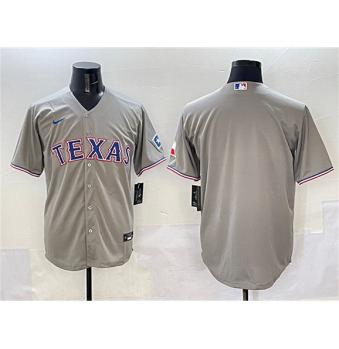 Men's Texas Rangers Blank Gray With Cool Base Stitched Baseball Jersey