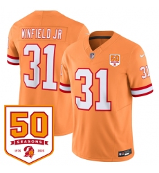 Men's Tampa Bay Buccaneers #31 Antoine Winfield Jr. Orange 2025 F.U.S.E. 50th Anniversary Vapor Untouchable Limited Football Stitched Jersey