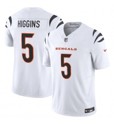Men's Cincinnati Bengals #5 Tee Higgins White F.U.S.E. Vapor Untouchable Limited Football Stitched Jersey