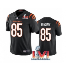 Men's Cincinnati Bengals #85 Tee Higgins Black 2022 Super Bowl LVI Vapor Limited Stitched Jersey