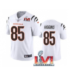 Men's Cincinnati Bengals #85 Tee Higgins White 2022 Super Bowl LVI Vapor Limited Stitched Jersey