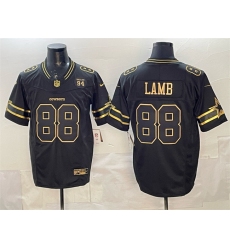 Men's Dallas Cowboys #88 CeeDee Lamb Black Gold 2025 F.U.S.E. 94 Marshawn Kneeland Memorial Vapor Limited Stitched Football Jersey