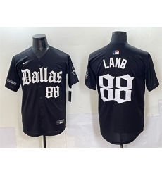 Men's Dallas Cowboys #88 CeeDee Lamb Black 'Gothic Lone Star Edition' Limited Stitched Baseball Jersey