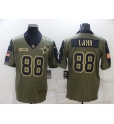 Men's Dallas Cowboys #88 CeeDee Lamb Nike Olive 2021 Salute To Service Limited Player Jersey