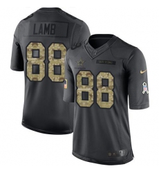 Youth Dallas Cowboys #88 CeeDee Lamb Black Stitched Limited 2016 Salute to Service Jersey