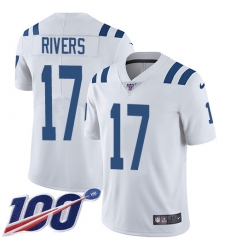 Men's Nike Indianapolis Colts #17 Philip Rivers White Stitched NFL 100th Season Vapor Untouchable Limited Jersey