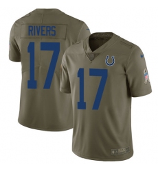 Youth Nike Indianapolis Colts #17 Philip Rivers Olive Stitched NFL Limited 2017 Salute To Service Jersey