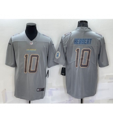 Men's Los Angeles Chargers Justin Herbert LOGO Grey Atmosphere Fashion Vapor Untouchable Stitched Limited Jersey