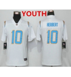 Youth Los Angeles Chargers #10 Justin Herbert White 2020 NEW Vapor Untouchable Stitched NFL Nike Limited Jersey