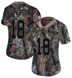 Women's Minnesota Vikings #18 Justin Jefferson Camo Stitched NFL Limited Rush Realtree Jersey Women's Minnesota Vikings #18 Justin Jefferson Camo Stitched NFL Limited Rush Realtree Jersey