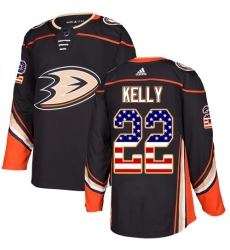 Youth Adidas Anaheim Ducks #22 Chris Kelly Authentic Black USA Flag Fashion NHL Jersey