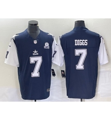 Men's Nike Dallas Cowboys #7 Trevon Diggs Navy Thanksgiving 2023 F.U.S.E. Stitched Football Jersey