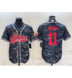 Men's San Francisco 49ers #11 Brandon Aiyuk Grey Camo With Patch Cool Base Stitched Baseball Jersey