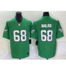 Men's Nike Philadelphia Eagles #68 Jordan Mailata Green 2023 F.U.S.E. Vapor Limited Throwback Stitched Football Jersey