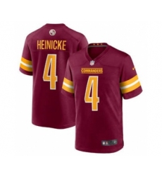 Men's Washington Commanders #4 Taylor Heinicke 2022 Burgundy Game Stitched Jersey
