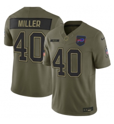Men's Buffalo Bills #40 Von Miller Olive 2025 Salute to Service Limited Football Stitched Jersey