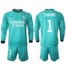 Men 2021-2022 Club Atletico Madrid second away blue Long Sleeve 1 Soccer Jersey