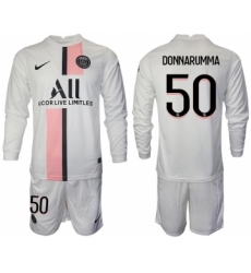 Men 2021-2022 Club Paris St German away white Long Sleeve 50 Soccer Jersey