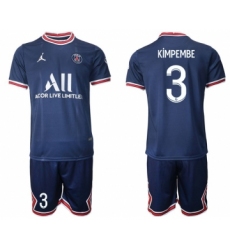 Men 2021-2022 Club Paris St German home blue 3 Soccer Jersey