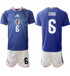 Men's Japan #6 ENDO National Team FIFA x World Cup 2026 Home Blue On Field Jersey