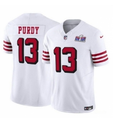 Youth San Francisco 49ers #13 Brock Purdy 2023 F U S E New White Vapor Untouchable Limited Stitched Football 2024 Super Bowl LVIII Jersey