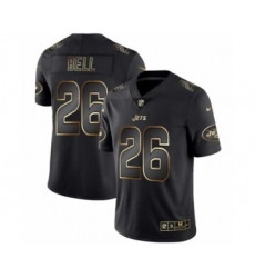 Men New York Jets #26 Le'Veon Bell Black Golden Edition 2019 Vapor Untouchable Limited Jersey